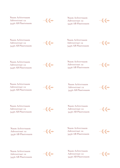 Adresstickers trouwkaart Bohemian Love