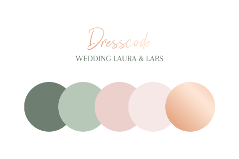 Dresscode kaartje bruiloft Pastel Flowers