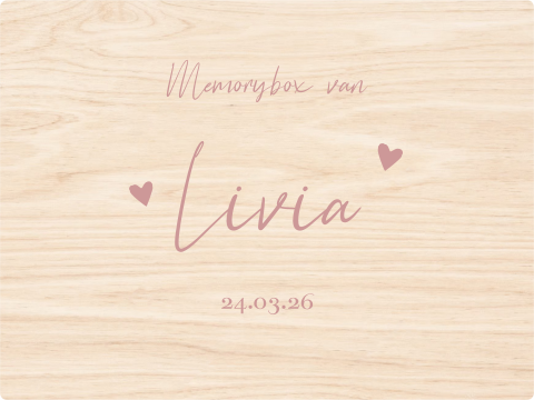 Memory box baby geboortekaartje Livia oudroze
