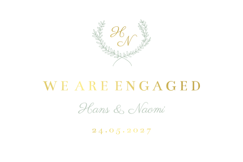 Verlovingskaart Green Elegance goudfolie