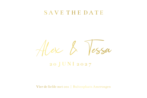 save the date kalkpapier goudfolie romantisch