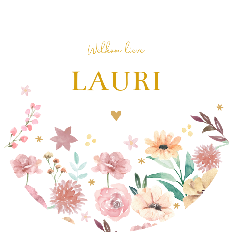 Raamsticker rond 60 cm Lauri bloemen romantisch