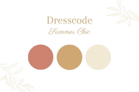 Dresscode kaartje met kleuren klassiek takjes