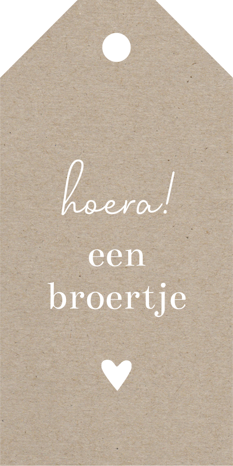 Label hangtag voor bij geboortekaartje kraftlook - 18 stuks