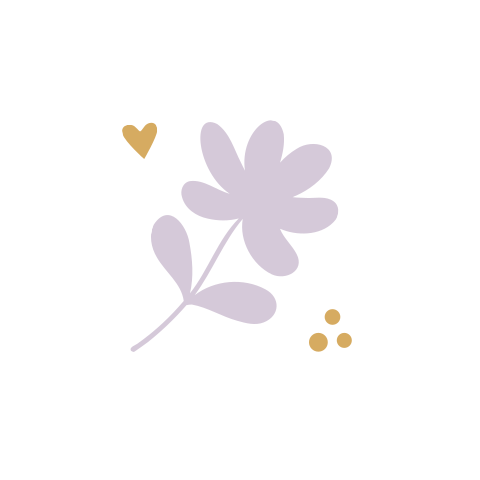 Sluitsticker geboortekaartje Philou paarse bloem