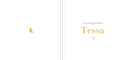 Kraambezoekboek geboortekaartje Tessa wit roze