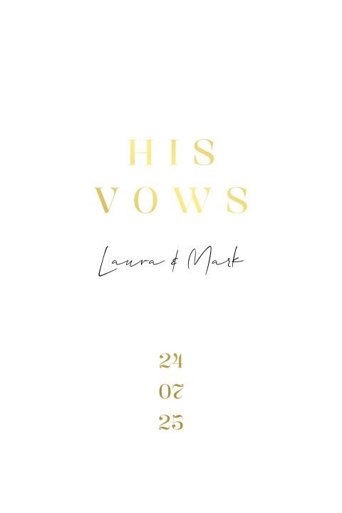 Geloftenboekje bruiloft goudfolie modern roze his vows