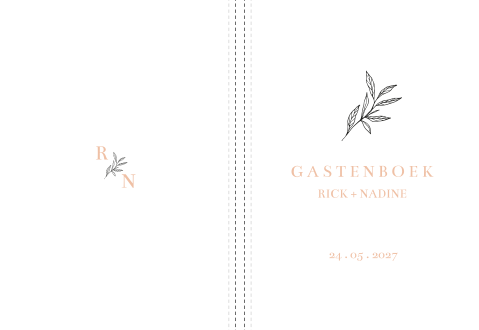 Gastenboek bruiloft staand Classic leaves