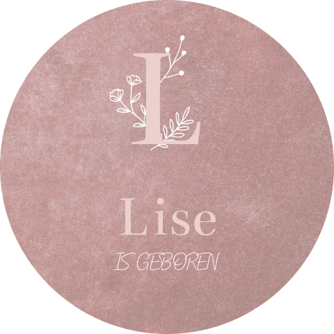 Raamsticker rond 60 cm Lise oudroze velvet look