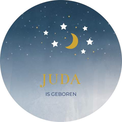 Raamsticker rond 60 cm Juda maan sterren