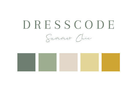 Dresscode kaartje kleuren groen geel