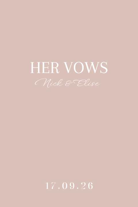 Geloftenboekje bruiloft oudroze modern her vows