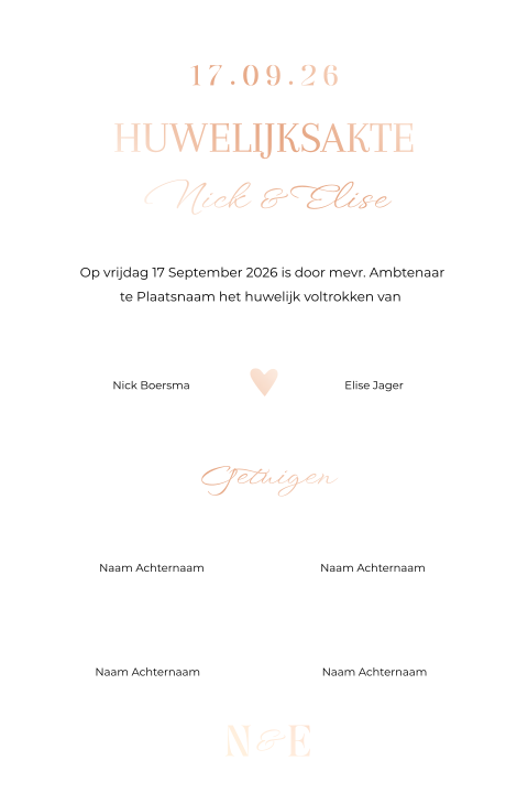 Trouwakte bruiloft ceremonie Layers of Love