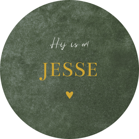 Raamsticker rond 60 cm Jesse velvet groen