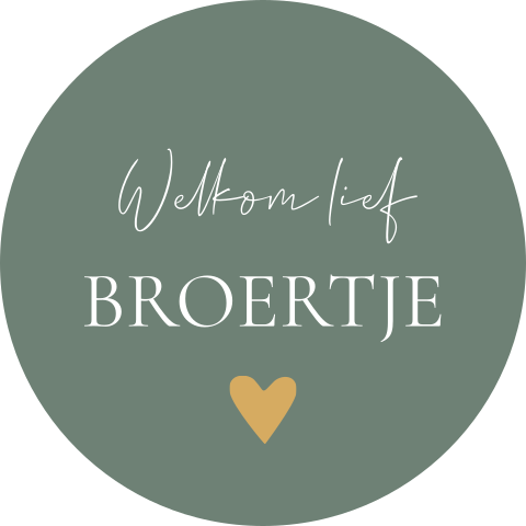 Sluitsticker geboortekaartje Milan groen welkom broertje