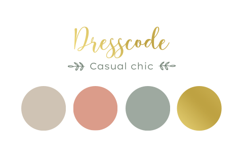 Dresscodekaartje met gekleurde bolletjes Shining Love