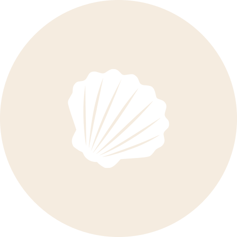 Sluitsticker geboortekaartje Ize beige schelp