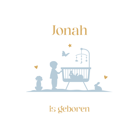 Raamsticker rond 60 cm Jonah wieg silhouet
