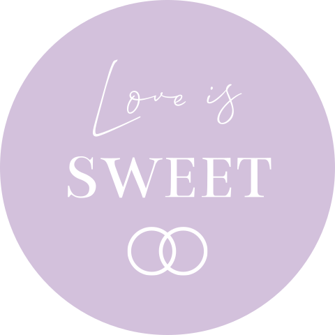 Sluitsticker bedankje Love is sweet