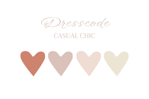 Dresscode kaartje bruiloft hartjes roze