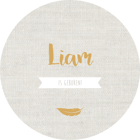 Raamsticker rond 60 cm Liam neutraal linnen