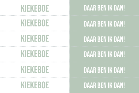 Geboortekaartje DIY labels kiekeboe groen