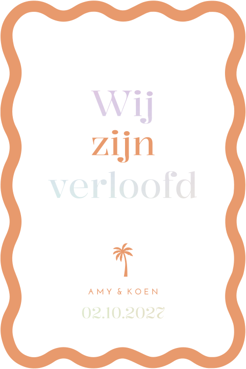 Verlovingskaart golf vorm modern oranje