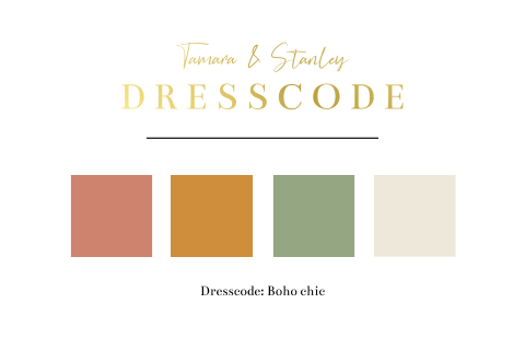 Dresscode kaartje trouwkaart Italian boho