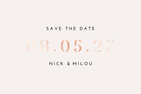 Save the date kaart bruiloft beige modern rosefolie