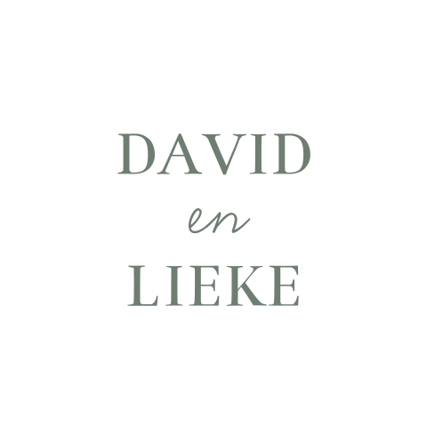 Sluitsticker trouwkaart David & Lieke wit namen