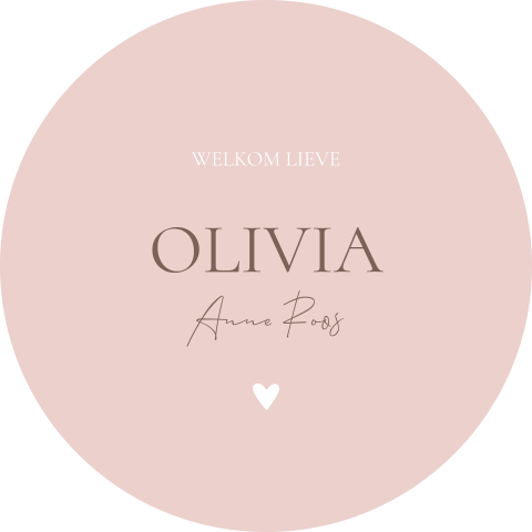 Raamsticker rond 60 cm Olivia roze