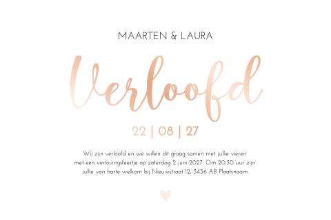 verlovingskaart kalkpapier rosefolie romantisch