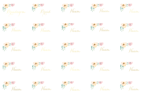 NAAMKAARTJES MET BLOEMEN EN GOUDFOLIE - 25 STUKS 8X5 CM
