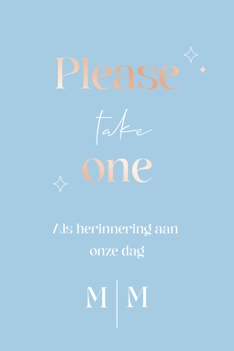 Kaart bij bedankjes - Lovely peach rosefolie