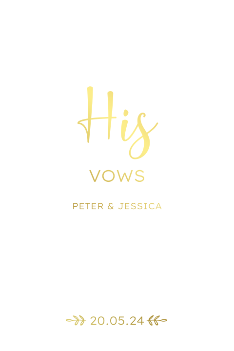 Geloftenboekje bruiloft Shining Love HIS