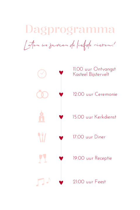 Dagprogramma modern roze rood