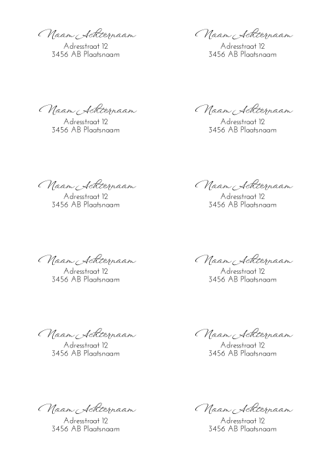 Adresstickers trouwkaart Modern white