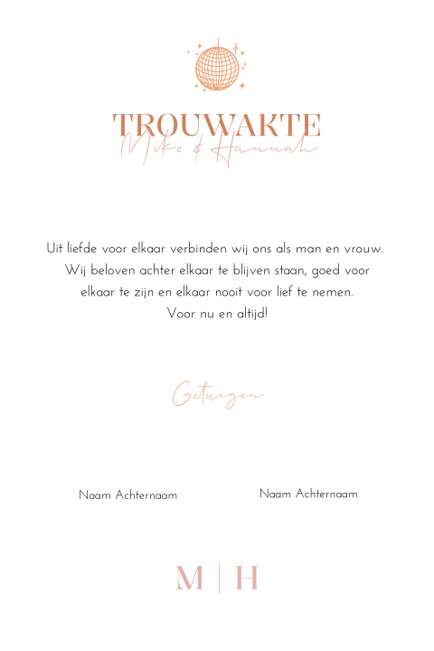 Trouwakte bruiloft ceremonie Colorful Love