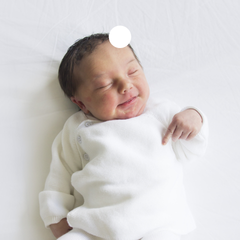 Vierkant label met foto voor bij geboortekaartje - 16 stuks