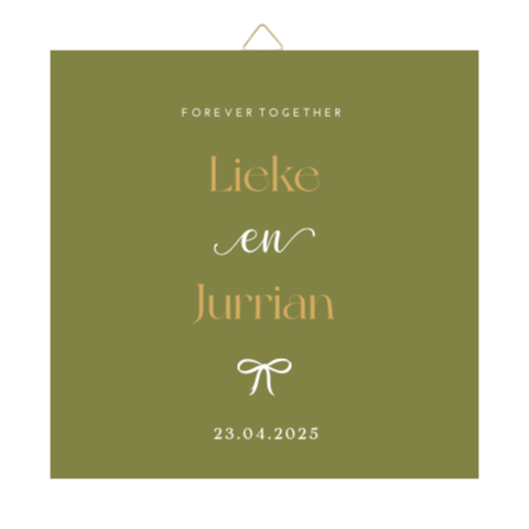 Tegeltje trouwhuisstijl Chic Bow