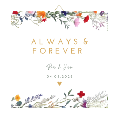 Tegeltje trouwhuisstijl Wildflower Love