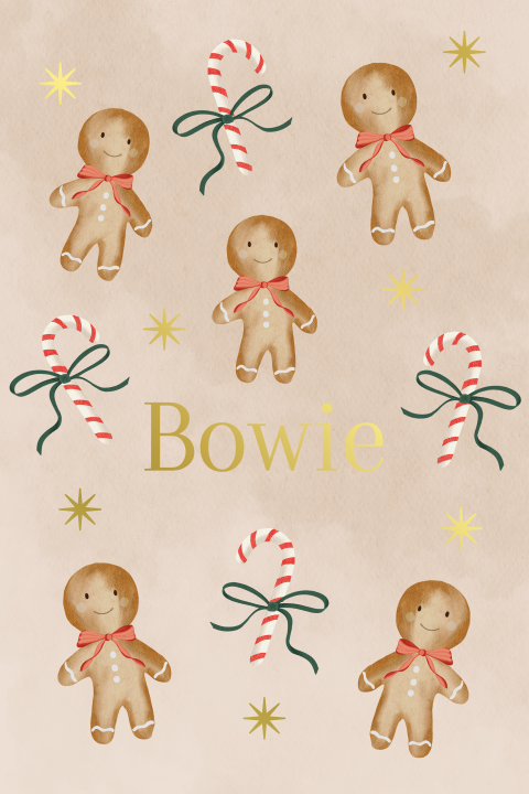 Uniek Gingerbread Geboortekaartje met Goudfolie - Winter & Kerst Thema
