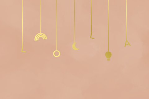 Geboortekaartje Gouden Bedels Regenboog Maantje Luchtballon