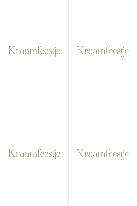 Kraamborrel Kaartje Staand