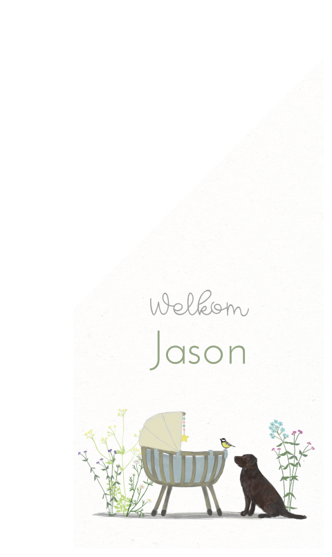Geboortevlag Wiegje labrador veldbloemen