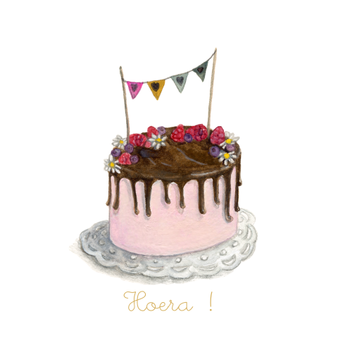 Wenskaart Gefeliciteerd taart