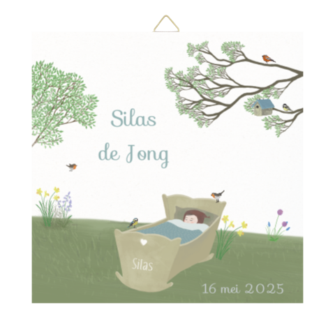 Tegeltje Ledikant vogels lente