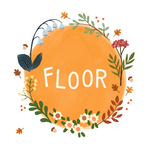 Natuur herfst geboortekaartje 'Floor' met bloemen en planten 