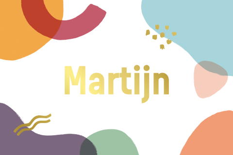 Geboortekaartje Martijn | Abstracte vormen met goudfolie