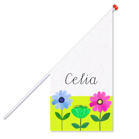 Geboortevlag Celia  |  Kleurrijke bloemen